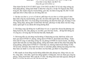 Công văn 269/BYT-TT-KT 2022 tăng cường công tác truyền thông y tế dịp Tết