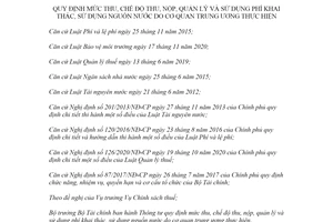 Thông tư 01/2022/TT-BTC chế độ thu nộp quản lý và sử dụng phí khai thác nguồn nước