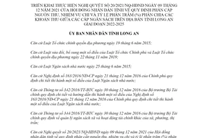 Quyết định 07/2022/QĐ-UBND thực hiện Nghị quyết 20/2021/NQ-HĐND Long An