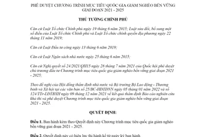 Quyết định 90/QĐ-TTg 2022 phê duyệt Chương trình mục tiêu quốc gia giảm nghèo bền vững