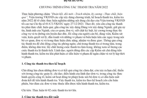 Hướng dẫn 17/HD-VKSTC 2022 định hướng Chương trình công tác thanh tra