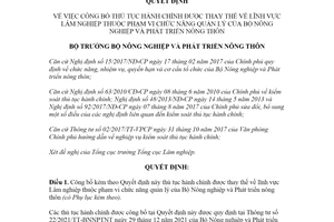 Quyết định 362/QĐ-BNN-TCLN 2022 công bố thủ tục hành chính lĩnh vực lâm nghiệp