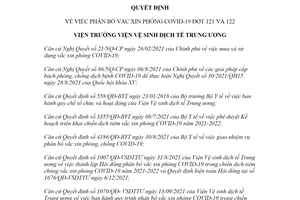 Quyết định 100/QĐ-VSDTTƯ 2022 phân bổ vắc xin phòng COVID19 đợt 121