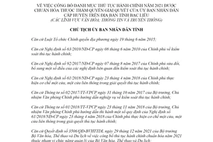 Quyết định 92/QĐ-UBND 2022 công bố thủ tục hành chính văn hóa Ủy ban huyện Bến Tre