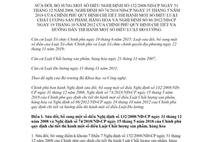 Nghị định 13/2022/NĐ-CP sửa đổi Nghị định 132/2008/NĐ-CP 74/2018/NĐ-CP