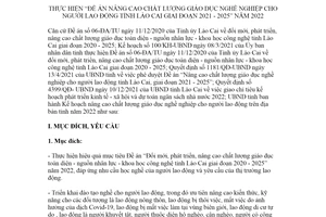 Kế hoạch 23/KH-UBND 2022 nâng cao chất lượng giáo dục nghề nghiệp cho lao động Lào Cai