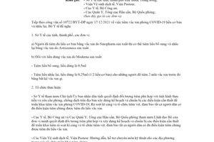 Công văn 508/BYT-DP 2022 tiêm vắc xin phòng COVID19 liều cơ bản nhắc lại