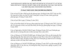 Quyết định 05/2022/QĐ-UBND quản lý nhà chung cư sở hữu Nhà nước đã được cải tạo Hải Phòng