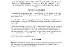 Quyết định 130/QĐ-TTg 2022 Danh mục cơ quan chủ trì soạn thảo văn bản hướng dẫn các luật