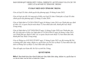 Quyết định 04/2022/QĐ-UBND chức năng nhiệm vụ quyền hạn Sở Nội vụ Sóc Trăng