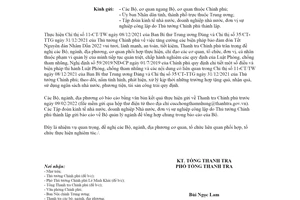 Công văn 100/TTCP-C.IV 2022 thực hiện công tác phòng chống tham nhũng trong dịp Tết