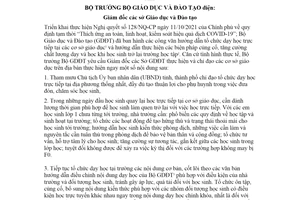 Công điện 136/CĐ-BGDĐT 2022 việc cần lưu ý khi học sinh trở lại trường học trực tiếp