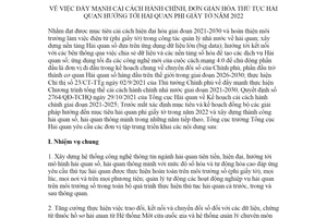 Chỉ thị 384/CT-TCHQ 2022 đẩy mạnh cải cách hành chính hướng tới hải quan phi giấy tờ