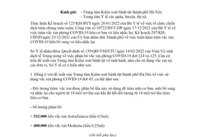Công văn 776/SYT-NVY 2022 tiêm vắc xin phòng COVID19 đợt 45 Sở Y tế Hà Nội