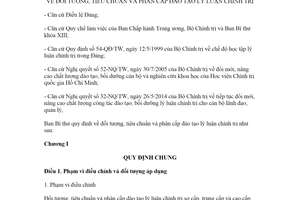 Quy định 57-QĐ/TW 2022 tiêu chuẩn và phân cấp đào tạo lý luận chính trị