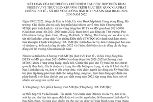 Thông báo 215/TB-UBDT 2022 kết luận nhiệm vụ phát triển kinh tế xã hội miền núi