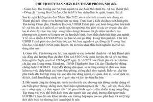 Công điện 01/CĐ-UBND 2022 tăng cường biện pháp thích ứng an toàn COVID19 Hà Nội