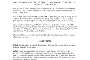 Quyết định 04/2022/QĐ-TTg tiêu chí thủ tục xét công nhận đạt chuẩn đô thị văn minh