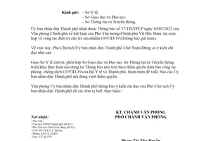 Công văn 1358/VP-KGVX 2022 thực hiện Thông báo 37/TB-VPCP Văn phòng Hà Nội