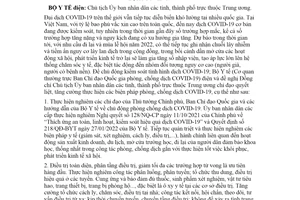 Công điện 235/CĐ-BYT 2022 triển khai quyết liệt các biện pháp phòng chống dịch COVID19