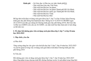 Công văn 503/BGDĐT-GDTH 2022 thực hiện bồi dưỡng giáo viên năm học 2022 2023