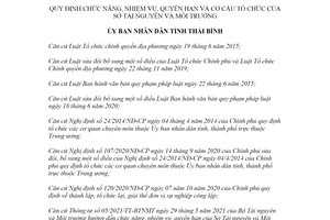 Quyết định 02/2022/QĐ-UBND chức năng nhiệm vụ Sở Tài nguyên Thái Bình