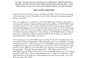 Quyết định 262/QĐ-TTg 2022 thành lập Ban Chỉ đạo Dự á đường bộ cao tốc Bắc Nam phía Đông