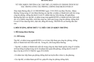 Hướng dẫn 20/HD-VKSTC 2022 khen thưởng tập thể cá nhân trong phòng chống Covid19
