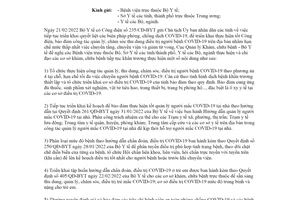 Công văn 176/KCB-NV 2022 thực hiện Công điện 235/CĐ-BYT phòng chống COVID19