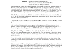 Công văn 1287/SYT-NVY 2022 thu dung điều trị trẻ em mắc COVID19 Sở Y tế Hồ Chí Minh