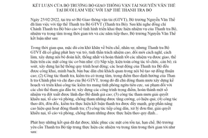 Thông báo 68/TB-BGTVT 2022 kết luận Bộ trưởng Bộ Giao thông tại buổi làm việc Thanh tra Bộ