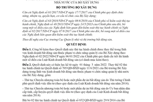 Quyết định 94/QĐ-BXD 2022 công bố thủ tục hành chính lĩnh vực kinh doanh bất động sản