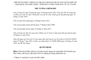 Quyết định 296/QĐ-TTg 2022 Điều chỉnh Quy hoạch chung Khu du lịch Quốc gia Mộc Châu Sơn La