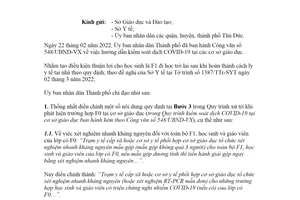 Công văn 625/UBND-VX 2022 điều chỉnh nội dung Công văn 548/UBND-VX Hồ Chí Minh