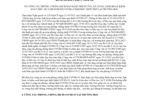 Hướng dẫn liên ngành 489/HDLN-SGDĐT-SYT 2022 phòng chống dịch an toàn COVID19 Hà Nội