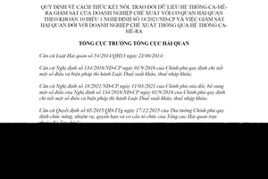 Quyết định 247/QĐ-TCHQ 2022 trao đổi dữ liệu ca mê ra giám sát của doanh nghiệp chế xuất