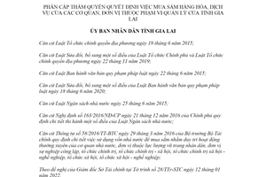 Quyết định 14/2022/QĐ-UBND thẩm quyền quyết định mua sắm hàng hóa cơ quan Gia Lai