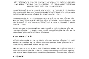 Kế hoạch 234/KH-BGDĐT 2022 đề án phổ cập giáo dục mầm non trẻ 3 4 tuổi