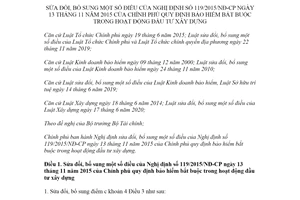 Nghị định 20/2022/NĐ-CP sửa đổi Nghị định 119/2015/NĐ-CP bảo hiểm đầu tư xây dựng