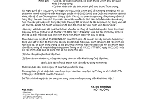 Công văn 2346/BTC-ĐT 2022 báo cáo tình hình giải ngân hằng Quý theo Nghị quyết 11/NQ-CP