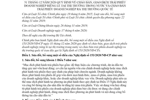 Nghị định sửa đổi Nghị định 153/2020/NĐ-CP giao dịch trái phiếu doanh nghiệp