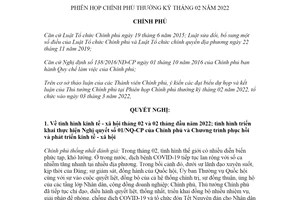Nghị quyết 25/NQ-CP 2022 phiên họp Chính phủ thường kỳ tháng 02