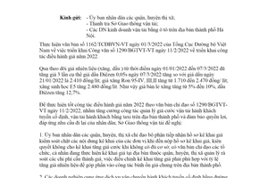 Công văn 873/SGTVT-KHTC 2022 bình ổn giá cước vận tải bằng xe ô tô Sở Giao thông Hà Nội