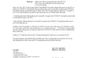 Công văn 254/KCB-NV 2022 Hướng dẫn quản lý tại nhà đối với người mắc COVID19