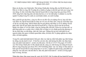 Chỉ thị 02/CT-BTP 2022 thực hiện kế hoạch đầu tư công trung hạn 2021 2025