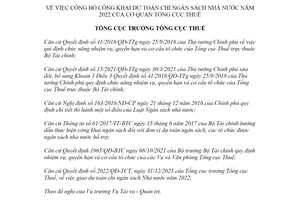 Quyết định 270/QĐ-TCT 2022 công khai dự toán chi ngân sách nhà nước