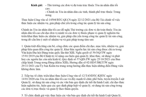 Công văn 43/TANDTC-KHTC 2022 giải pháp chủ yếu trong công tác quản lý tài sản công