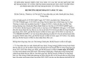 Công điện 04/CĐ-BKHĐT 2022 đôn đốc hoàn thiện thủ tục dự án đầu tư công trung hạn