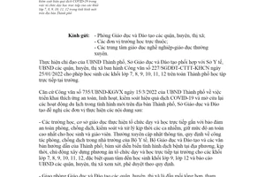 Công văn 684/SGDĐT-CTTT-KHCN 2022 thích ứng an toàn trong dạy học trực tiếp Sở Giáo dục Hà Nội