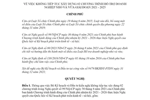 Nghị quyết 43/NQ-CP 2022 không tiếp tục xây dựng chương trình hỗ trợ doanh nghiệp nhỏ và vừa